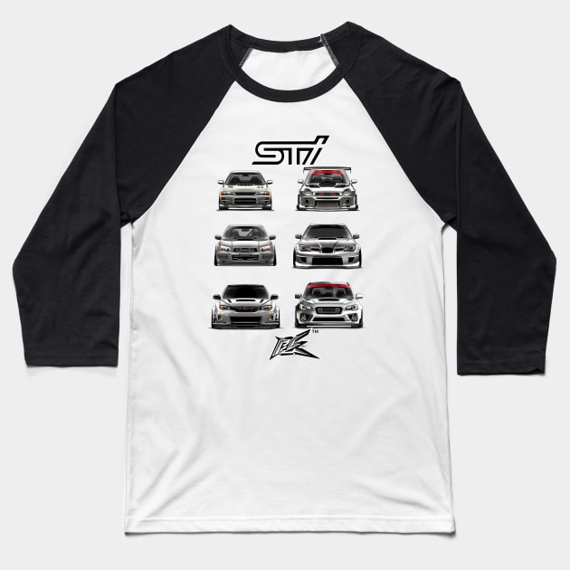 evolution of the impreza wrx sti Baseball T-Shirt by naquash